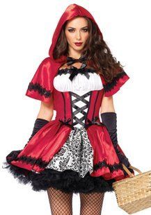 Еротичний костюм Червоної шапочки Leg Avenue Gothic Red Riding Hood L, сукня, накидка SO9124 фото