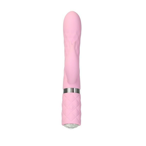 Роскошный кролик с ротацией и вибрацией Pillow Talk Lively, Pink, кристалл Сваровски, тройной отрост SO6856 фото