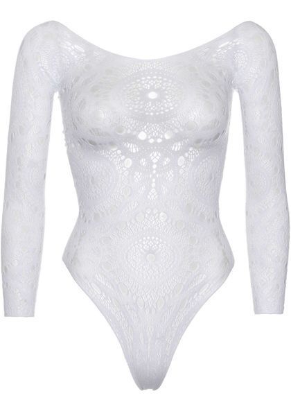 Еротичне боді-бодістокінг Leg Avenue Snap crotch thong back teddy White S/M SO9133 фото
