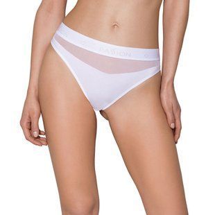 Трусики з прозорою вставкою Passion PS006 PANTIES white, size L SO4235 фото