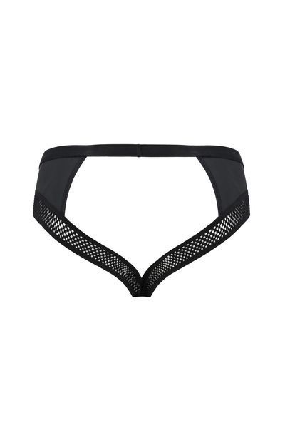 Чоловічі труси з ланцюжком Passion 030 Slip Tom XXL/XXXL Black, екошкіра, відкриті сідниці SO7563 фото