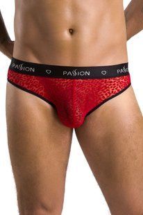 Мужские полупрозрачные трусы Passion 031 Slip Mike L/XL Red, под леопард SO7564 фото