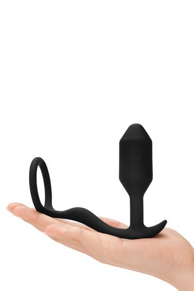 Анальная пробка с эрекционным кольцом Snug & Tug B-Vibe, силиконовая, черная BV-018 BLK фото
