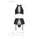 Комплект из эко-кожи с имитацией шнуровки Nancy Set black L/XL - Passion топ, трусики и пояс для чул SO5373 фото 5