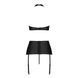 Комплект из эко-кожи с имитацией шнуровки Nancy Set black L/XL - Passion топ, трусики и пояс для чул SO5373 фото 4