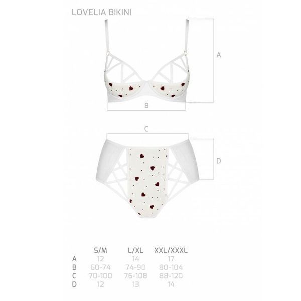 Эротический комплект с рисунком LOVELIA BIKINI white L/XL - Passion SO4750 фото