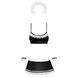 Атласный эротический костюм горничной Obsessive Maid set S/M, black, топ, юбка, стринги, манжеты, об SO7715 фото 3