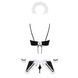 Атласный эротический костюм горничной Obsessive Maid set S/M, black, топ, юбка, стринги, манжеты, об SO7715 фото 4