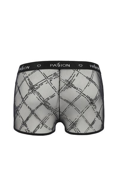 Мужские прозрачные боксеры Passion 032 Short James L/XL Black, сетка SO7567 фото