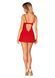 Пеньюар Obsessive Ingridia chemise & thong XL/2XL, червоний, сорочка, стрінги SO9038 фото 7