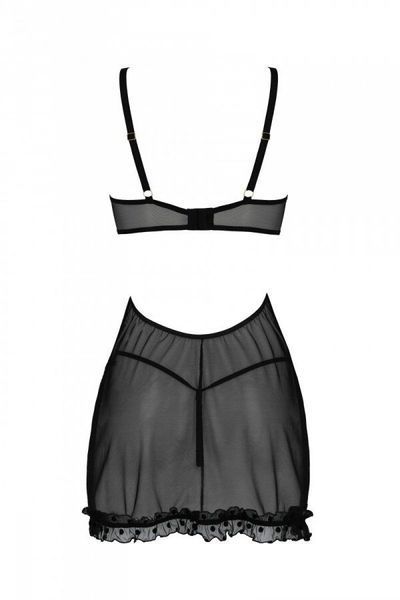 Еротичний пеньюар Passion MARINA CHEMISE, L/XL, black SO9723 фото