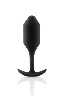 Анальная пробка со смещенным центром тяжести B-Vibe Snug Plug 2, силиконовая, черная 96748 /BV-008 BLK фото