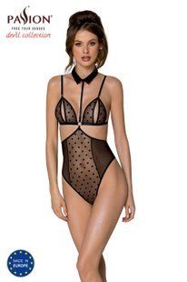 Боді з відкритими грудьми Passion DOMINICA BODY L/XL black, комір-чокер, корсет SO8427 фото