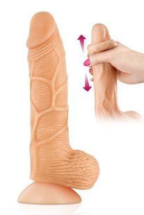 Фалоімітатор із рухомою крайньою плоттю Real Body &mdash; Real Brad, діаметр 4,5 см, TPE SO1889 фото