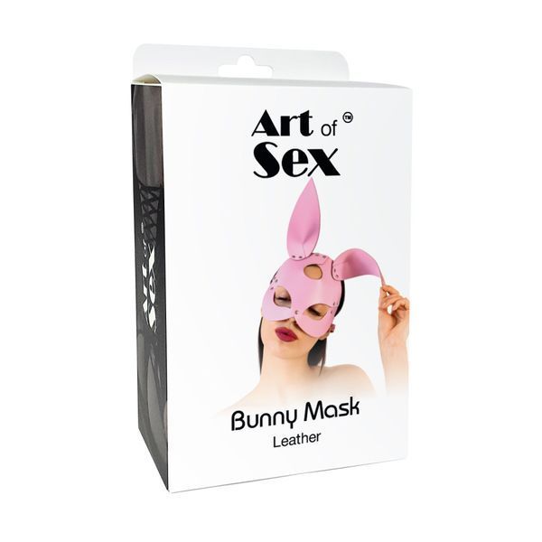 Шкіряна маска Зайчика Art of Sex - Bunny mask, колір Лавандовий SO9648 фото