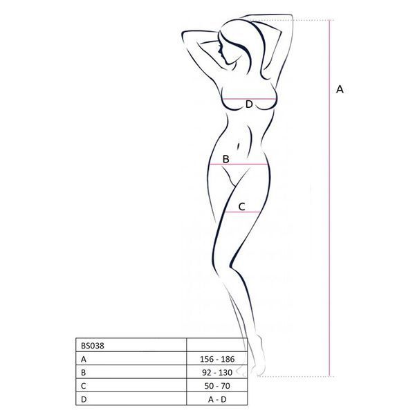 Бодистокинг Passion BS038 white, комбинезон, имитация чулок и пояса PBS038W фото