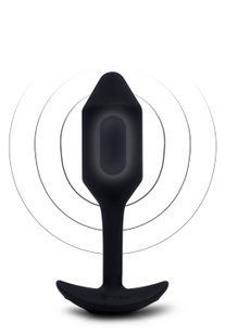 Анальна пробка з вібрацією Snug Plug 2 B-Vibe, силіконова, чорна BV-014 BLK фото