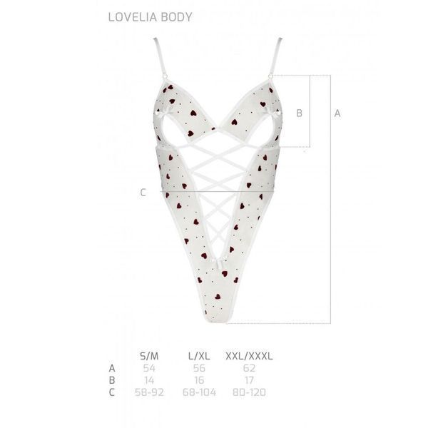 Еротичний боді з малюнком LOVELIA BODY white L/XL - Passion SO4756 фото