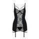 Сорочка приталена з пажами PAULINE CHEMISE black L/XL Passion, трусики EL15801 фото 6