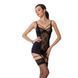 Сорочка приталена з пажами PAULINE CHEMISE black L/XL Passion, трусики EL15801 фото 1