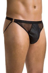 Мужские открытые слипы Passion 034 Open Luke L/XL Black, экокожа SO7573 фото