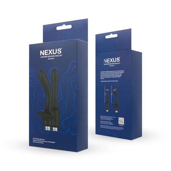 Набір анальних насадок для душу Nexus Beginner Shower Douche Duo Kit &ndash; Black, 2 шт. SO9857 фото