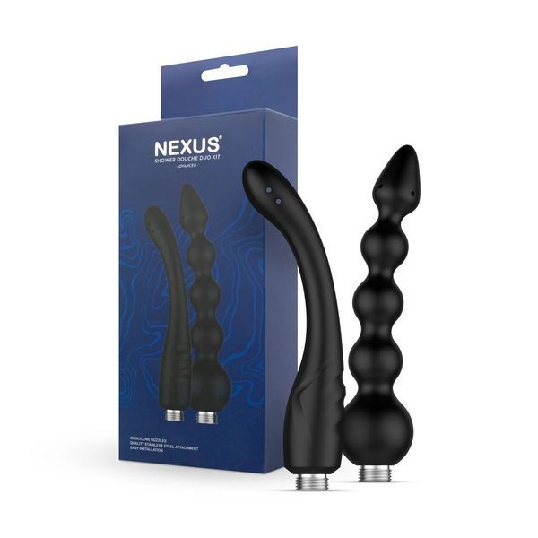 Набір анальних насадок для душу Nexus Advanced Shower Douche Duo Kit &ndash; Black, 2 шт SO9858 фото
