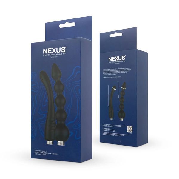 Набір анальних насадок для душу Nexus Advanced Shower Douche Duo Kit &ndash; Black, 2 шт SO9858 фото