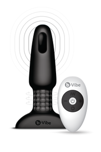 Анальна пробка з вібрацією та пультом керування B-VIBE RIMMING PLUG 2, чорна BV380273 фото