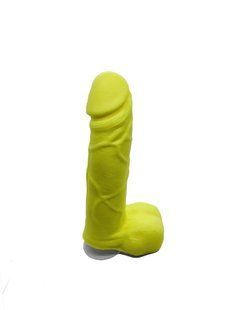 Крафтовое мыло-член с присоской Чистый Кайф Yellow size M натуральное SO2643 фото