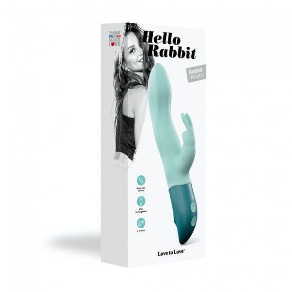 Вібратор-кролик Love To Love Hello Rabbit Menthe з гнучким стовбуром і стимуляцією точки G, 2 мотори SO3351 фото