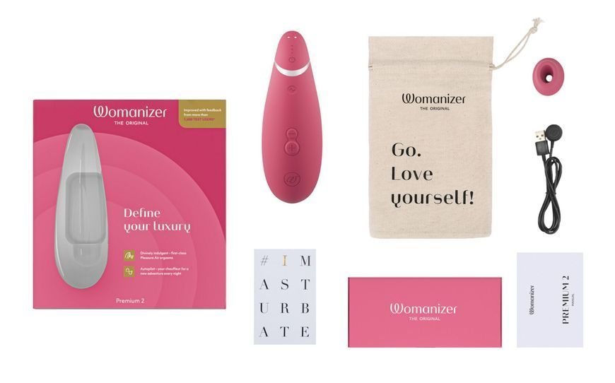Вакуумний кліторальний стимулятор Womanizer Premium 2 - Raspberry SO8753 фото