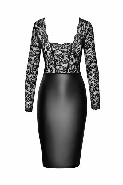 Сукня Noir Handmade F295 Euphoria lace and wetlook midi dress - S SX0207 фото