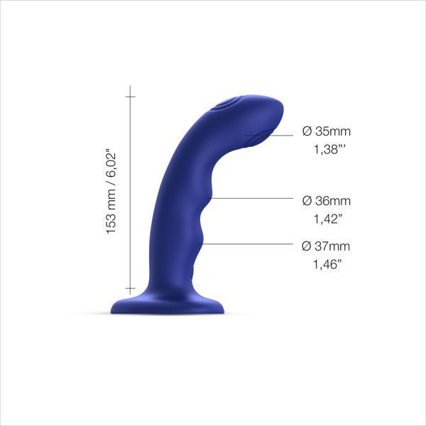 Насадка для страпона с двойной точечной пульсацией Strap-On-Me TAPPING DILDO WAVE - NIGHT BLUE SO9621 фото