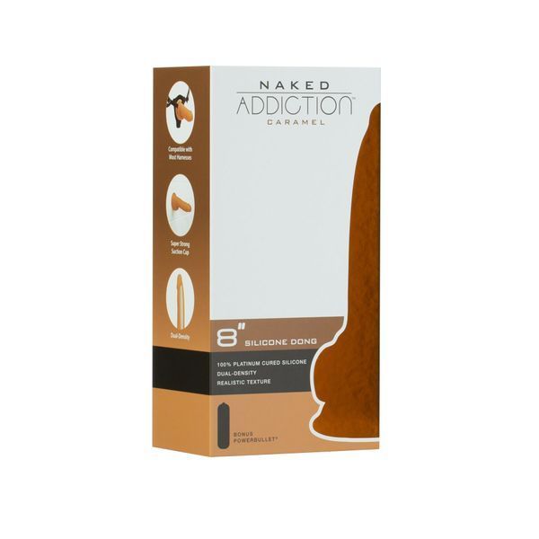 Фаллоимитатор ADDICTION Dual Density Silicone Dildo Caramel 8&Prime;, присоска, диаметр 4,3 см, вибропуля SO8243 фото