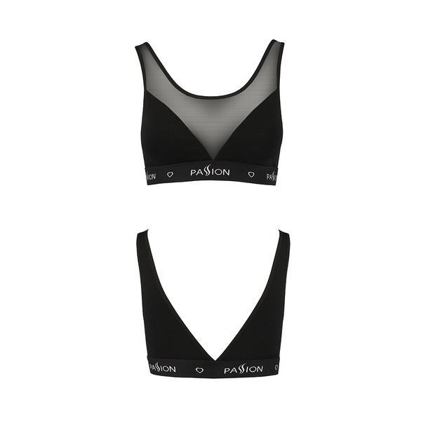 Топ з прозорою вставкою Passion PS002 TOP black, size M SO4200 фото