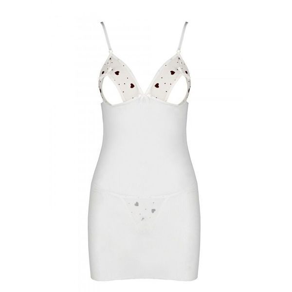 Сорочка с вырезами на груди + стринги LOVELIA CHEMISE white L/XL - Passion SO4762 фото