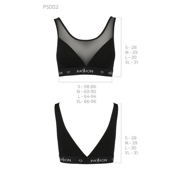 Топ з прозорою вставкою Passion PS002 TOP black, size M SO4200 фото