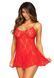 Сорочка беби-долл Leg Avenue Rose Lace Flair Chemise Red, One Size SO9101 фото 1