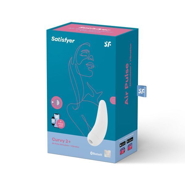 Вакуумный клиторальный стимулятор Satisfyer Curvy 2+ White с управлением через интернет SO3783 фото