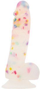 Фаллоимитатор с конфетти ADDICTION - PARTY MARTY 7.5&Prime; - FROST & CONFETTI, 19 см, силикон SO4532 фото