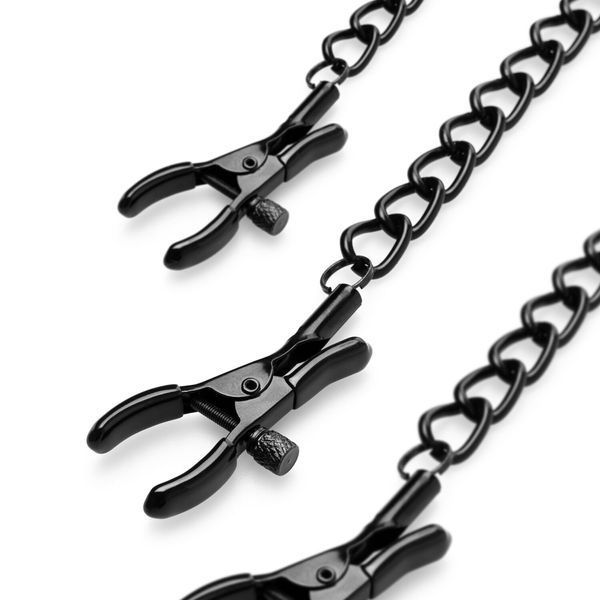 Затискачі для сосків та клітора Bedroom Fantasies Nipple & Clit Clamps - Black SO8818 фото