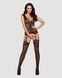 Бодістокінг Obsessive Bodystocking F221 XL/XXL, силуетний квітковий малюнок, імітація панчіх SO7229 фото 3