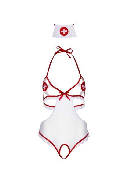 Костюм медсестри Leg Avenue Naughty Nurse, one size, боді та шапочка SO7892 фото