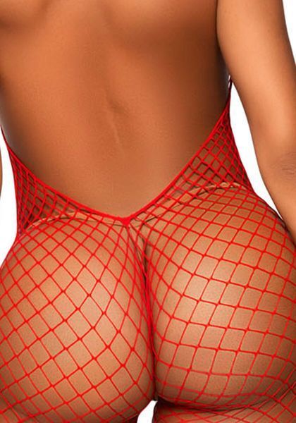 Еротичний сітчастий бодістокінг Leg Avenue Racer neck bodystocking Red SO9158 фото