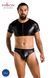 Комплект чоловічої білизни під латекс Passion 057 Set Peter L/XL Black, кроп-топ, стринги SO7633 фото 5