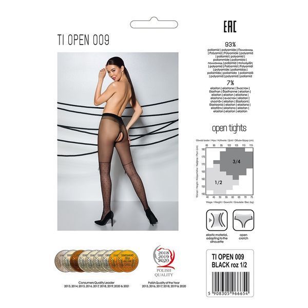 Колготки з відкритим доступом, імітація ботфорт TIOPEN 009 black 1/2 (20 den) &mdash; Passion SO5799 фото
