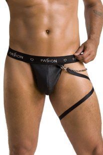 Мужские трусики танга с подвязкой Passion 058 Thong Bill L/XL Black SO7636 фото