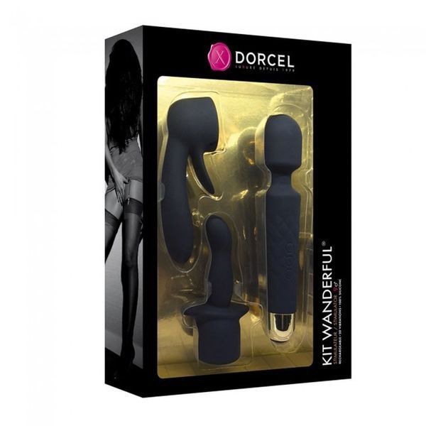 Минивибромассажер Dorcel Kit Wanderful с насадками (анальная и вагинальная), водонепрницаемый SO2138 фото