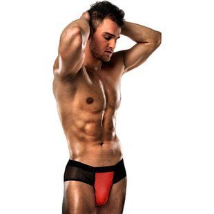Мужские трусики с красным гульфиком Passion 007 THONG red S/M PSM0078 фото